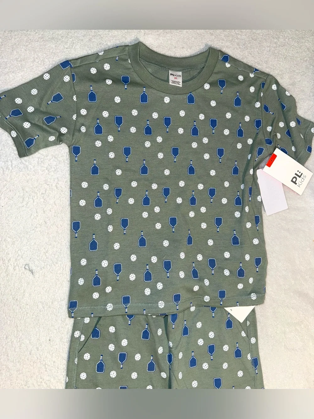 Petit Lem Kids' Pickleball Jersey T-Shirt & Shorts Set, size 3T, NWT
